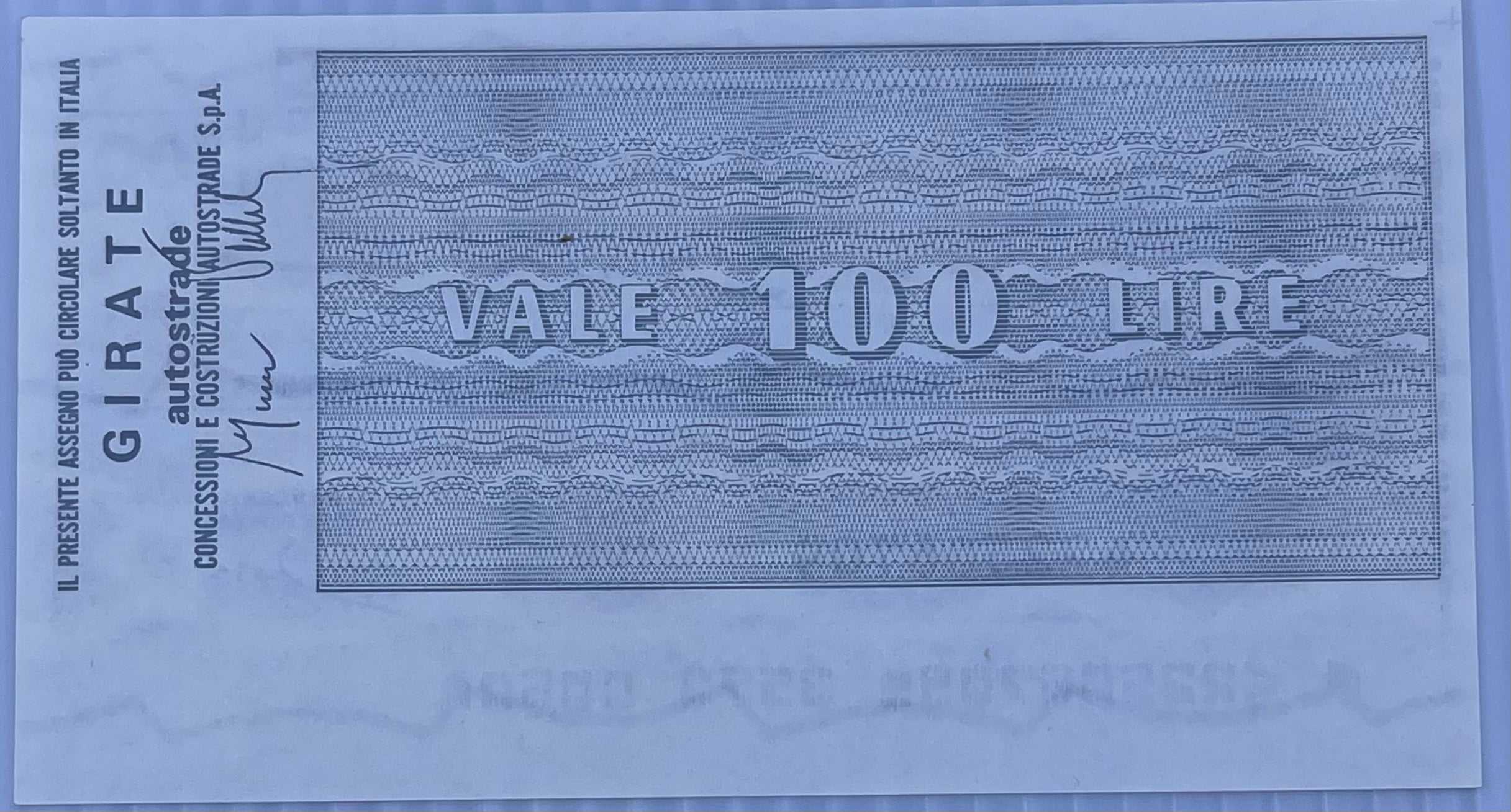 Italy 1976 100 Lire P-G 1372.4.3 Banca di Credito Agrario di Ferrara - Autostrade PNL AU Banknote